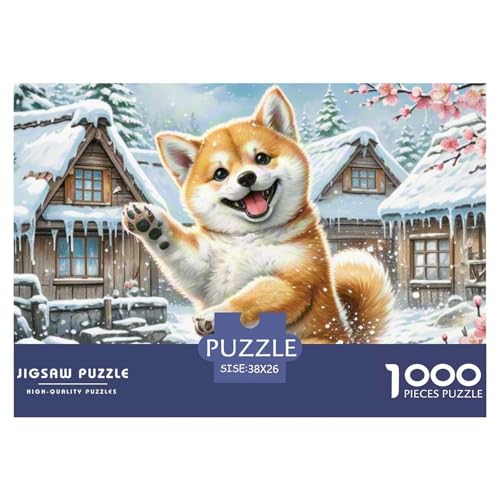 Miniatur Akita ​ Puzzle 1000 Pieces A Challenging Puzzle Süße Haustiere Puzzle Games for The Whole for Women, Gifts for Men for Older Children38x26cm/1000pcs von JCOUSDAEO