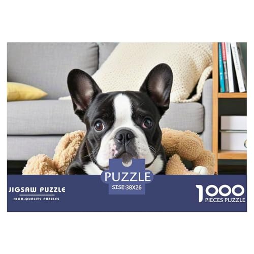 Miniatur Bulldog ​ Puzzle for Adults 1000 Pieces A Challenging Puzzle Haustierhund Puzzle Games for The Whole for Women, Gifts for Men for Children from 14 Years38x26cm/1000pcs von JCOUSDAEO
