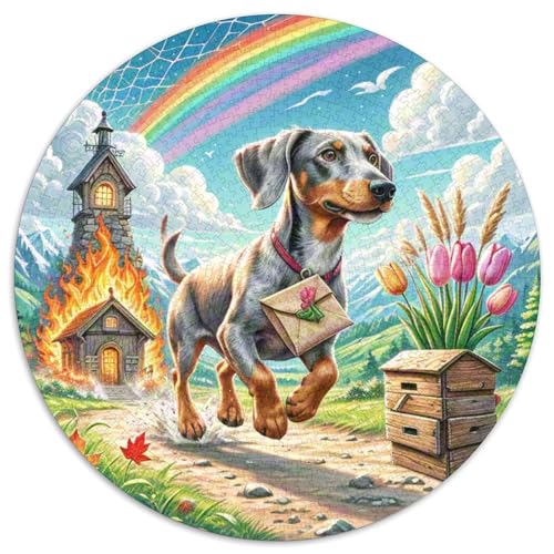 Miniatur Dachshund ​ 1000 Jigsaw Puzzles Creative Gifts Cute Haustierhund Round Puzzles Educational Stress Relieving Toy Adult Sophisticated Puzzle for Teenagers and Adults1000pcs (67.5x67.5cm) von JCOUSDAEO