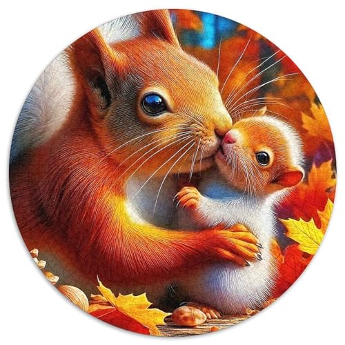 Nettes Eichhörnchen 1000 Jigsaw Puzzles Creative Gifts Kleine niedliche Tiere Round Jigsaw Educational Stress Relieving Toy Adult Sophisticated for Teenagers and Adults1000pcs (67.5x67.5cm) von JCOUSDAEO