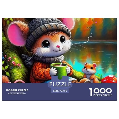 Nettes Eichhörnchen 1000 Teile Puzzle Farbenfrohes Puzzle Für Erwachsene Und Kinder Niedliche kleine Tiere Geschenke Für Frauen,Geschenke Für Männer Erwachsenenpuzzle 70x50cm/1000pcs von JCOUSDAEO