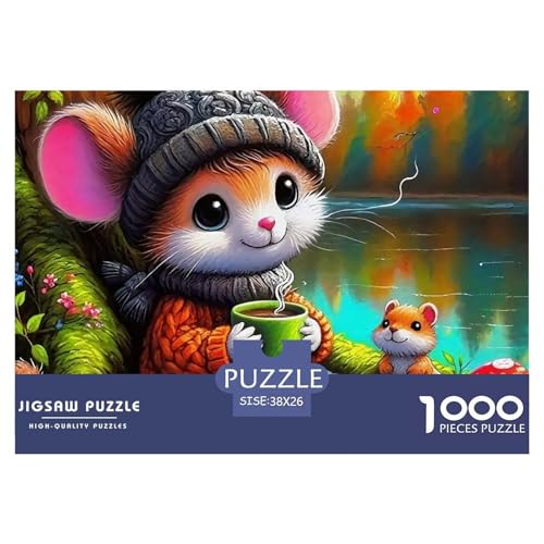 Nettes Eichhörnchen 1000 Teile Puzzle Farbenfrohes Puzzle Für Erwachsene Und Kinder Niedliche kleine Tiere Geschicklichkeitsspiel Für Die Ganze Familie,1000-teilige Puzzles38x26cm/1000pcs von JCOUSDAEO