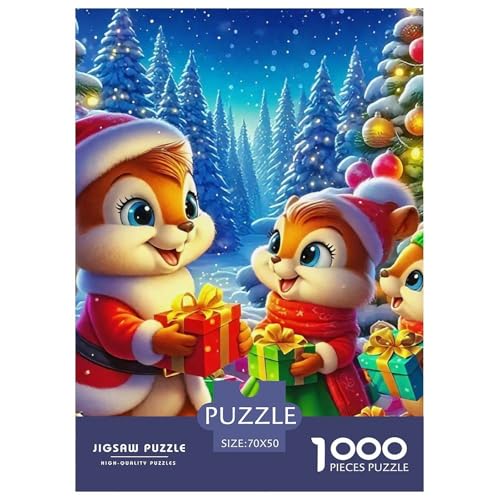 Nettes Eichhörnchen 1000 Teile Puzzle Klassische Puzzles Schwer Für Erwachsene Und Kinder Niedliche kleine Tiere Geschicklichkeitsspiel Für Die Ganze Familie, 1000-teilige Puzzles70x50cm/1000pc von JCOUSDAEO