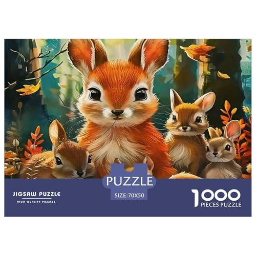 Nettes Eichhörnchen 1000-teilige Puzzles Farbenfrohes Puzzle Für Erwachsene Und Kinder Niedliche kleine Tiere Geschicklichkeitsspiel Für Die Ganze Familie, 70x50cm/1000pcs Nettes Eichhörnchen 1000-teilige Puzzles Farbenfrohes Puzzle Für Erwachsene Und Kinder Niedliche kleine Tiere Geschicklichkeitsspiel Für Die Ganze Familie, 70x50cm/1000pcs von JCOUSDAEO
