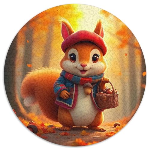 Nettes Eichhörnchen 1000Jigsaws Presents Kleine niedliche Tiere Round Puzzle Educational Stress Relieving Toy Adult Sophisticated for Adults1000pcs (67.5x67.5cm) von JCOUSDAEO