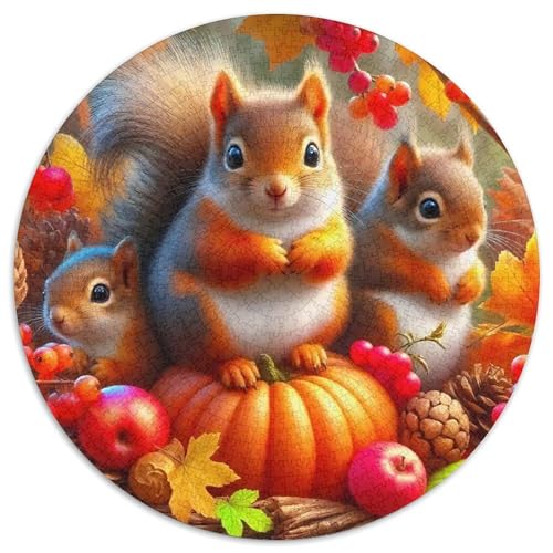 Nettes Eichhörnchen 1000Jigsaws Presents Kleine niedliche Tiere Round Puzzle Educational Stress Relieving Toy Adult Sophisticated for Adults1000pcs (67.5x67.5cm) von JCOUSDAEO