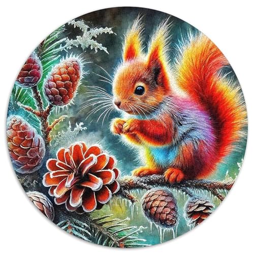 Nettes Eichhörnchen 1000Jigsaws Presents Kleine niedliche Tiere Round Puzzles Educational Stress Relieving Toy Adult Sophisticated for Adults1000pcs (67.5x67.5cm) von JCOUSDAEO
