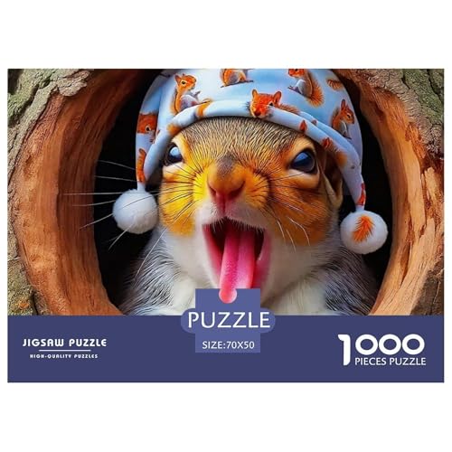 Nettes Eichhörnchen Puzzle 1000 Teile EIN Herausforderndes Rätsel, Niedliche kleine Tiere Geschenke Für Frauen,Geschenke Für Männer 1000-teilige Puzzles Kinder70x50cm/1000pcs von JCOUSDAEO