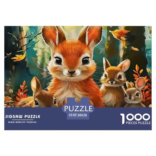 Nettes Eichhörnchen Puzzle 1000 Teile EIN Herausforderndes Rätsel, Niedliche kleine Tiere Geschenke Für Frauen,Geschenke Für Männer Erwachsenenpuzzle 38x26cm/1000pcs von JCOUSDAEO