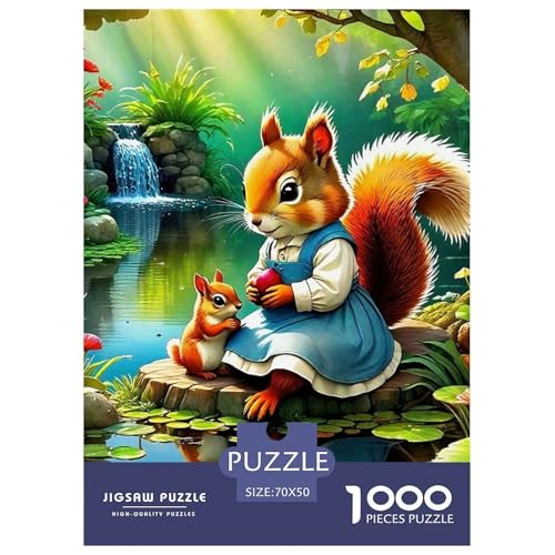 Nettes Eichhörnchen Puzzle 1000 Teile EIN Herausforderndes Rätsel, Niedliche kleine Tiere Geschenke Für Frauen,Geschenke Für Männer Erwachsenenpuzzle 70x50cm/1000pcs von JCOUSDAEO