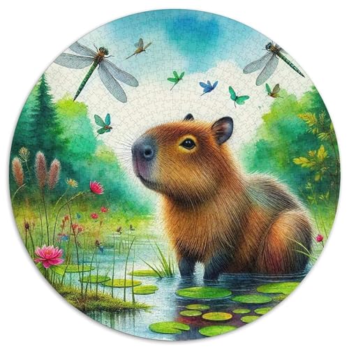 Niedliche Capybara 1000 Puzzle Presents Kleine niedliche Tiere Round Jigsaw Educational Stress Relieving Toy Adult Sophisticated for Teenagers and Adults1000pcs (67.5x67.5cm) von JCOUSDAEO