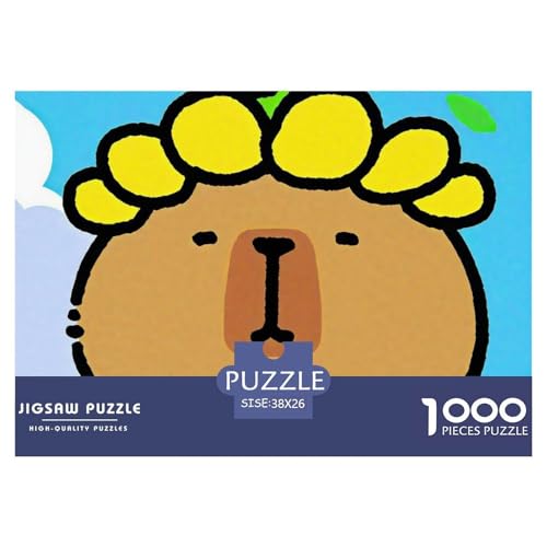 Niedliche Capybara 1000 Teile Puzzle EIN Herausforderndes Rätsel, Niedliche kleine Tiere Geschenke Für Frauen,Geschenke Für Männer Erwachsenenpuzzle 38x26cm/1000pcs von JCOUSDAEO