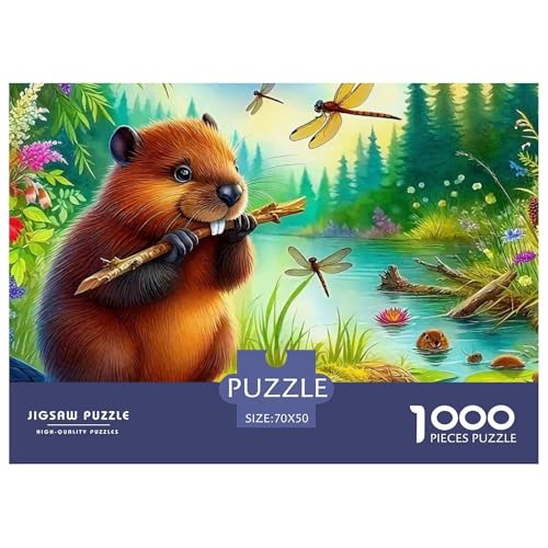 Niedliche Capybara 1000 Teile Puzzle Farbenfrohes Puzzle Für Erwachsene Und Kinder Niedliche kleine Tiere Geschenke Für Frauen,Geschenke Für Männer Erwachsenenpuzzle 70x50cm/1000pcs von JCOUSDAEO