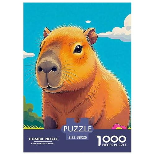 Niedliche Capybara 1000-teilige Puzzles EIN Herausforderndes Rätsel, Niedliche kleine Tiere Geschicklichkeitsspiel Für Die Ganze Familie, Kinder38x26cm/1000pcs von JCOUSDAEO