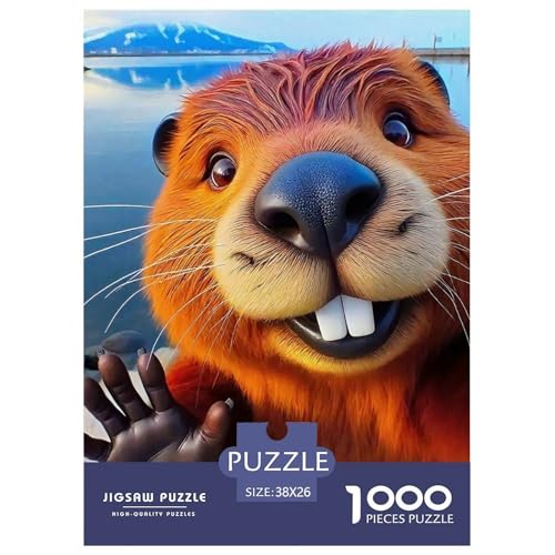 Niedliche Capybara 1000-teilige Puzzles EIN Herausforderndes Rätsel, Niedliche kleine Tiere Puzzles Für Erwachsene Lernspiel Herausforderungsspielzeug Kinder38x26cm/1000pcs von JCOUSDAEO