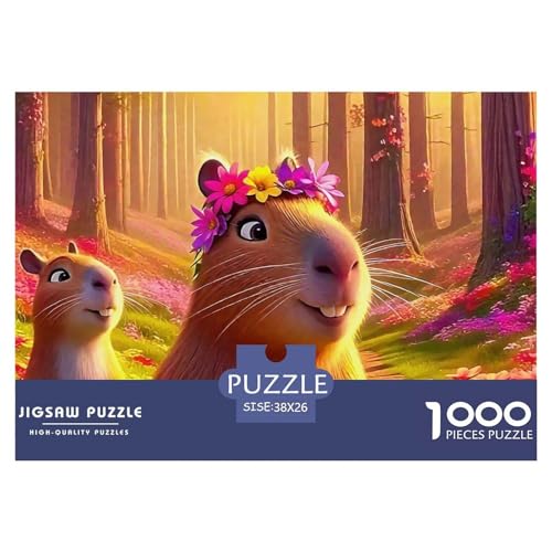 Niedliche Capybara 1000-teilige Puzzles Farbenfrohes Puzzle Für Erwachsene Und Kinder Niedliche kleine Tiere Geschicklichkeitsspiel Für Die Ganze Familie, Erwachsenenpuzzle 38x26cm Niedliche Capybara 1000-teilige Puzzles Farbenfrohes Puzzle Für Erwachsene Und Kinder Niedliche kleine Tiere Geschicklichkeitsspiel Für Die Ganze Familie, Erwachsenenpuzzle 38x26cm von JCOUSDAEO