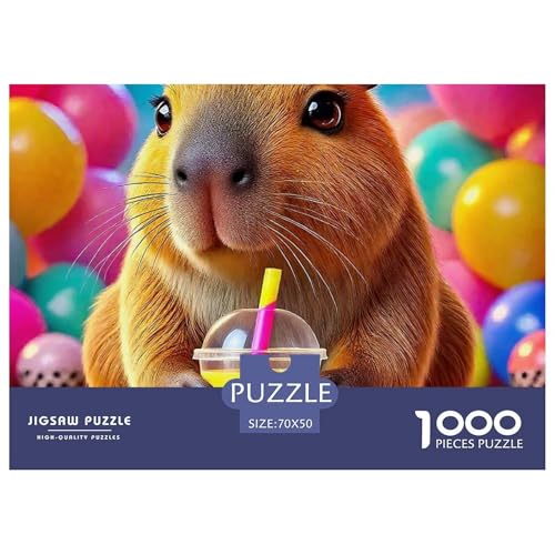 Niedliche Capybara 1000-teilige Puzzles Farbenfrohes Puzzle Für Erwachsene Und Kinder Niedliche kleine Tiere Geschicklichkeitsspiel Für Die Ganze Familie, Erwachsenenpuzzle 70x50cm Niedliche Capybara 1000-teilige Puzzles Farbenfrohes Puzzle Für Erwachsene Und Kinder Niedliche kleine Tiere Geschicklichkeitsspiel Für Die Ganze Familie, Erwachsenenpuzzle 70x50cm von JCOUSDAEO