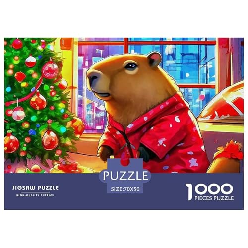 Niedliche Capybara Puzzle 1000 Teile EIN Herausforderndes Rätsel, Niedliche kleine Tiere Geschenke Für Frauen,Geschenke Für Männer Erwachsenenpuzzle 70x50cm/1000pcs von JCOUSDAEO