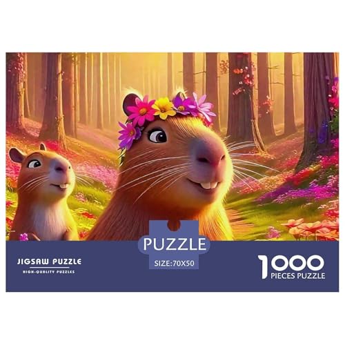 Niedliche Capybara Puzzle 1000 Teile EIN Herausforderndes Rätsel, Niedliche kleine Tiere Geschicklichkeitsspiel Für Die Ganze Familie, Erwachsenenpuzzle 70x50cm/1000pcs Niedliche Capybara Puzzle 1000 Teile EIN Herausforderndes Rätsel, Niedliche kleine Tiere Geschicklichkeitsspiel Für Die Ganze Familie, Erwachsenenpuzzle 70x50cm/1000pcs von JCOUSDAEO