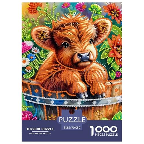 Niedliche kleine Kuh 1000 Teile Puzzle EIN Herausforderndes Rätsel, Süße Tiere Geschicklichkeitsspiel Für Die Ganze Familie, 1000-teilige Puzzles Kinder70x50cm/1000pcs von JCOUSDAEO