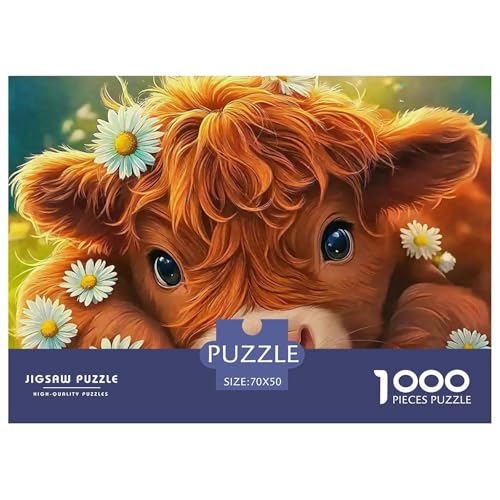 Niedliche kleine Kuh 1000 Teile Puzzle Farbenfrohes Puzzle Für Erwachsene Und Kinder Süße Tiere Geschicklichkeitsspiel Für Die Ganze Familie,buntes Legespiel 1000-teilige Puzzles70x50cm/1000pcs von JCOUSDAEO