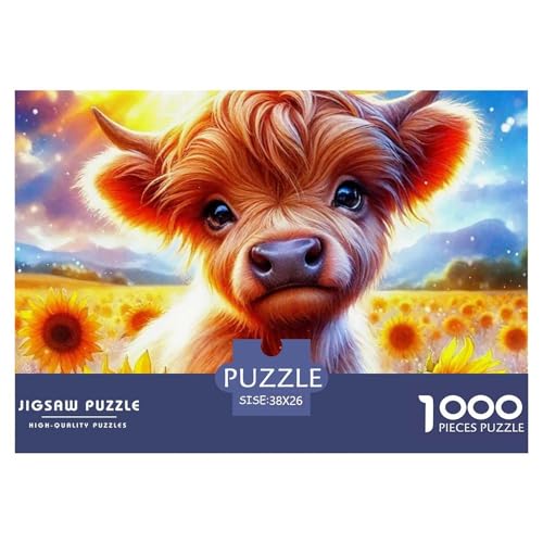 Niedliche kleine Kuh 1000 Teile Puzzle Farbenfrohes Puzzle Für Erwachsene Und Kinder Süße Tiere Geschicklichkeitsspiel Für Die Ganze Familie,buntes Legespiel Erwachsenenpuzzle 38x26cm/1000pcs von JCOUSDAEO