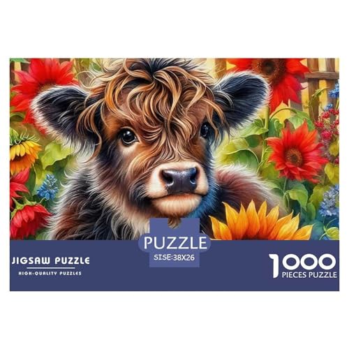 Niedliche kleine Kuh 1000 Teile Puzzle Klassische Puzzles Schwer Für Erwachsene Und Kinder Süße Tiere Puzzles Für Erwachsene Lernspiel Herausforderungsspielzeug 1000-teilige Puzzles38x26cm/1000pcs von JCOUSDAEO