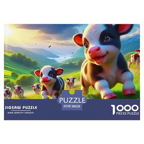 Niedliche kleine Kuh Puzzle 1000 Teile EIN Herausforderndes Rätsel, Süße Tiere Puzzles Für Erwachsene Lernspiel Herausforderungsspielzeug 1000-teilige Puzzles Kinder38x26cm/1000pcs von JCOUSDAEO
