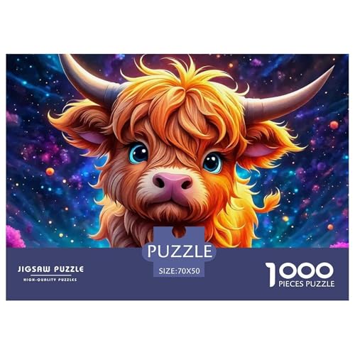 Niedliche kleine Kuh Puzzle 1000 Teile EIN Herausforderndes Rätsel, Süße Tiere Puzzles Für Erwachsene Lernspiel Herausforderungsspielzeug Erwachsenenpuzzle 70x50cm/1000pcs von JCOUSDAEO