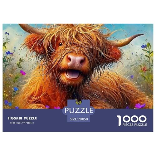 Niedliche kleine Kuh Puzzle 1000 Teile Klassische Puzzles Schwer Für Erwachsene Und Kinder Süße Tiere Geschicklichkeitsspiel Für Die Ganze Familie, 1000-teilige Puzzles70x50cm/1000pcs von JCOUSDAEO