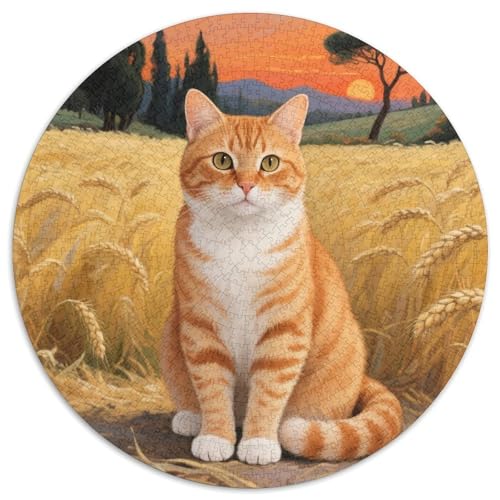 Orange Tabby 1000 Jigsaw Puzzles Creative Gifts Niedliche Katze Round Puzzles Educational Stress Relieving Toy Adult Sophisticated for Adults & Children1000pcs (67.5x67.5cm) von JCOUSDAEO
