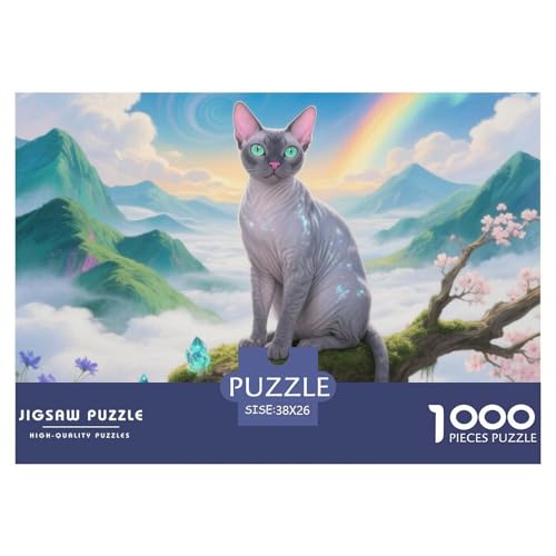 Orientalische Kurzhaare 1000 Piece Puzzle A Challenging Puzzle Haustier Katze Puzzle Games for The Whole for Women, Gifts for Men for Older Children38x26cm/1000pcs von JCOUSDAEO