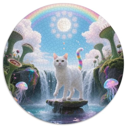Orientalische Kurzhaare 1000Jigsaws Creative Gifts Haustier Katze Round Jigsaw Educational Stress Relieving Toy Adult Sophisticated for Teenagers and Adults1000pcs (67.5x67.5cm) von JCOUSDAEO