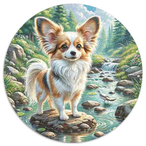 Papillon ​ 1000 Jigsaw Puzzles Creative Gifts Haustierhund Round Jigsaw Puzzle Educational Stress Relieving Toy Adult Sophisticated Puzzle for Adults & Children1000pcs (67.5x67.5cm) von JCOUSDAEO