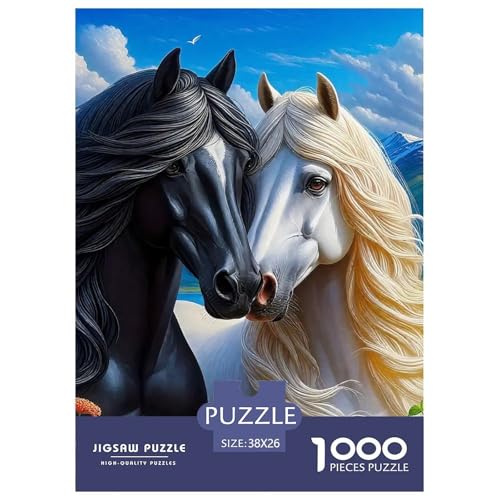 Pferd 1000 Teile Puzzle Farbenfrohes Puzzle Für Erwachsene Und Kinder Puzzles Für Erwachsene Lernspiel Herausforderungsspielzeug Erwachsenenpuzzle38x26cm/1000pcs von JCOUSDAEO