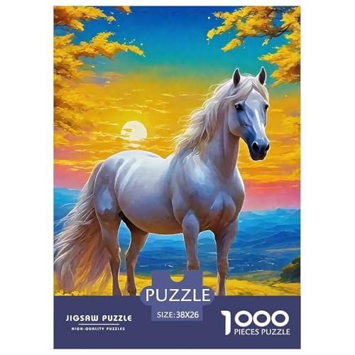 Pferd 1000 Teile Puzzle Farbenfrohes Puzzle Für Erwachsene Und Kinder Puzzles Für Erwachsene Lernspiel1000-teilige Puzzles38x26cm/1000pcs von JCOUSDAEO