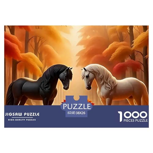 Pferd 1000 Teile Puzzle Klassische Puzzles Schwer Für Erwachsene Und Kinder Puzzles Für Erwachsene Lernspiel Herausforderungsspielzeug Erwachsenenpuzzle38x26cm/1000pcs von JCOUSDAEO