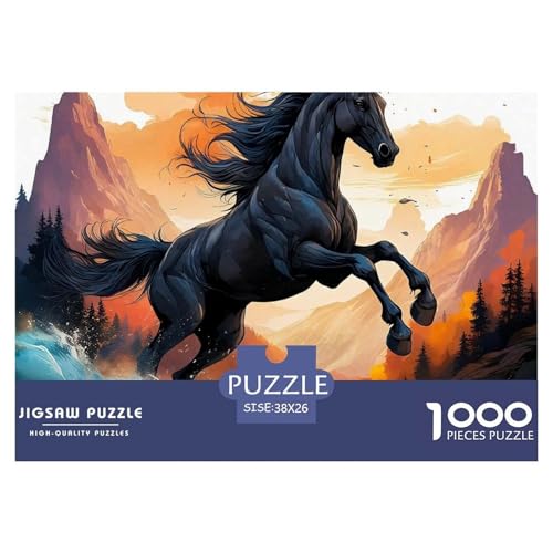Pferd 1000-teilige Puzzles Klassische Puzzles Schwer Für Erwachsene Und Kinder Puzzles Für Erwachsene Lernspiel Herausforderungsspielzeug38x26cm/1000pcs von JCOUSDAEO