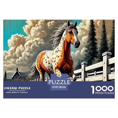 Pferd Puzzle 1000 Teile Klassische Puzzles Schwer Für Erwachsene Und Kinder Puzzles Für Erwachsene Lernspiel 1000-teilige Puzzles38x26cm/1000pcs von JCOUSDAEO