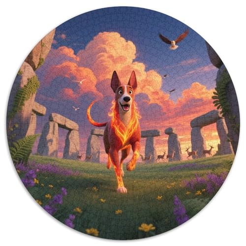 Pharao Hund ​ 1000 Puzzle Presents Haustierhund Round Jigsaw Puzzle Educational Stress Relieving Toy Adult Sophisticated Puzzle for Adults1000pcs (67.5x67.5cm) von JCOUSDAEO