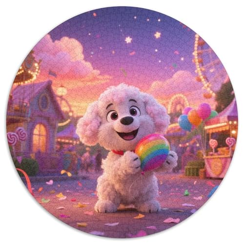 Puli​ 1000Jigsaws Presents Haustierhund Round Puzzle Educational Stress Relieving Toy Adult Sophisticated Puzzle for Teenagers and Adults1000pcs (67.5x67.5cm) von JCOUSDAEO