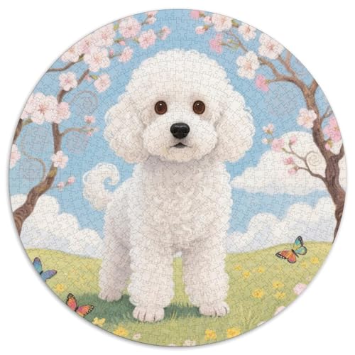 Puli​ 1000Jigsaws Presents niedlich Hund Round Puzzles Educational Stress Relieving Toy Adult Sophisticated for Teenagers and Adults1000pcs (67.5x67.5cm) von JCOUSDAEO