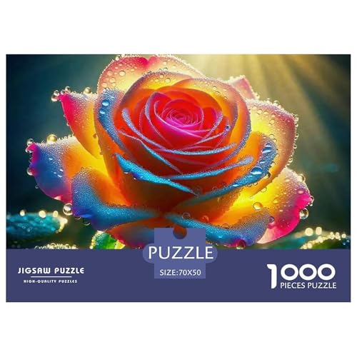 Rose 1000 Piece Puzzle Puzzle for Men and Women Schöne Blumen Puzzles for Adults Educational Game Challenge Toy Gifts for Women, Gifts for Men for Children from 14 Years70x50cm/1000pcs von JCOUSDAEO