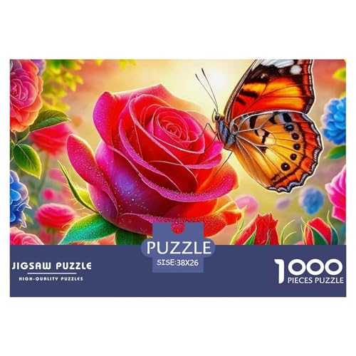 Rose 1000 Teile Puzzle EIN Herausforderndes Rätsel, schöne Blume Geschenke Für Frauen,Geschenke Für Männer Erwachsenenpuzzle Ab 14 Jahren38x26cm/1000pcs von JCOUSDAEO