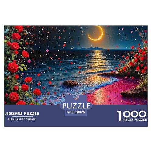 Rose 1000 Teile Puzzle EIN Herausforderndes Rätsel, schöne Blume Geschicklichkeitsspiel Für Die Ganze Familie,buntes Legespiel Erwachsenenpuzzle38x26cm/1000pcs von JCOUSDAEO