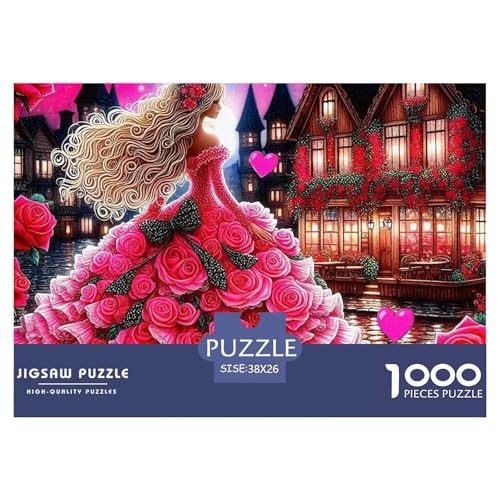 Rose 1000 Teile Puzzle EIN Herausforderndes Rätsel, schöne Blume Geschicklichkeitsspiel Für Die Ganze Familie,buntes Legespiel Erwachsenenpuzzle38x26cm/1000pcs von JCOUSDAEO