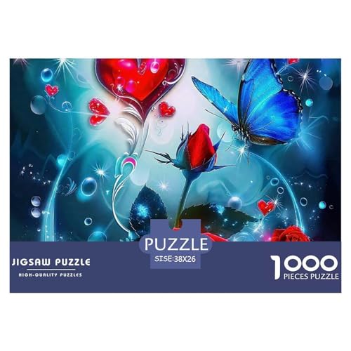 Rose 1000 Teile Puzzle EIN Herausforderndes Rätsel, schöne Blume Puzzles Für Erwachsene Lernspiel Herausforderungsspielzeug Erwachsenenpuzzle38x26cm/1000pcs von JCOUSDAEO