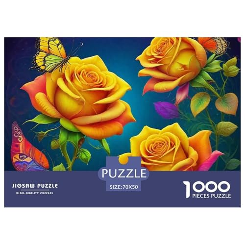 Rose 1000 Teile Puzzle EIN Herausforderndes Rätsel, schöne Blume Puzzles Für Erwachsene Lernspiel Herausforderungsspielzeug Erwachsenenpuzzle70x50cm/1000pcs von JCOUSDAEO