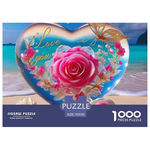 Rose 1000-teilige Puzzles Farbenfrohes Puzzle Für Erwachsene Und Kinder schöne Blume Puzzles Für Erwachsene Lernspiel Herausforderungsspielzeug70x50cm/1000pcs von JCOUSDAEO
