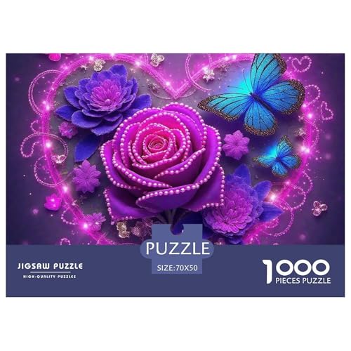 Rose Puzzle 1000 Teile Klassische Puzzles Schwer Für Erwachsene Und Kinder schöne Blume Geschicklichkeitsspiel Für Die Ganze Familie,buntes Legespiel Erwachsenenpuzzle70x50cm/1000pcs von JCOUSDAEO